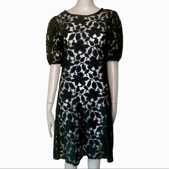 Kathryn Conover Dresses & Skirts - KATHRYN CONOVER Vintage Black Lace Embroidered Shift Dress Size 8